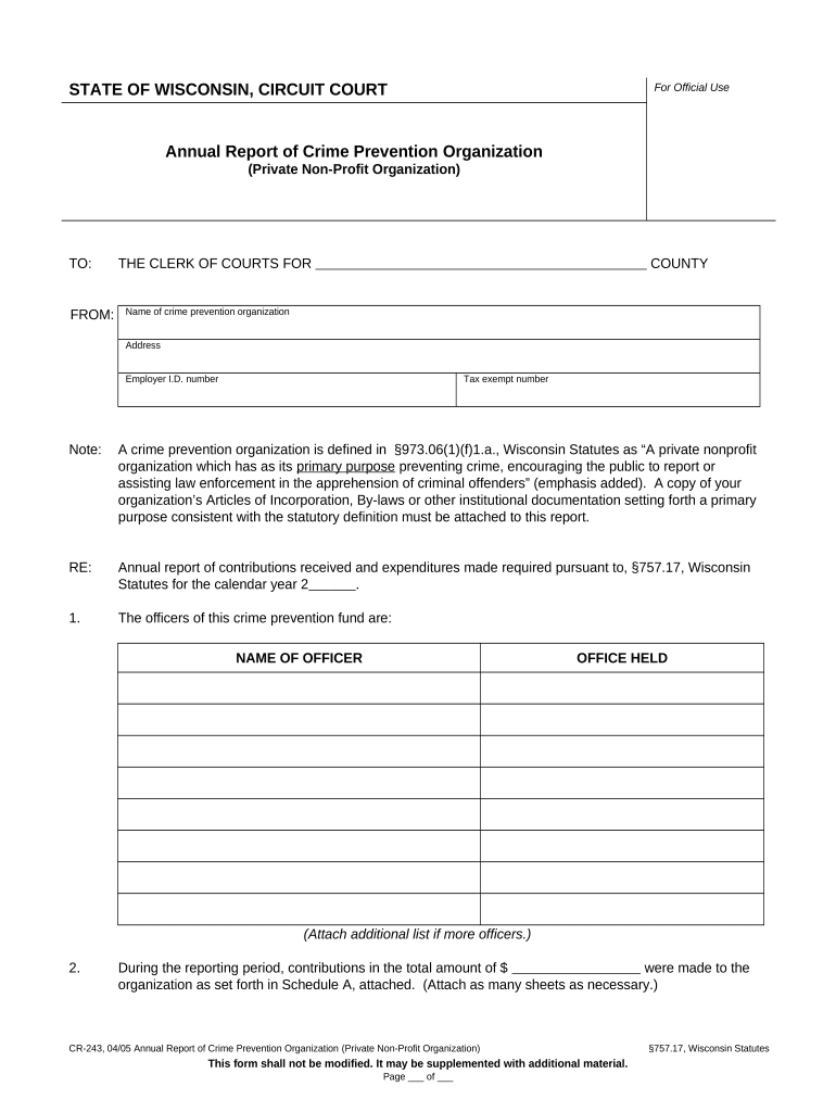 Wi Annual Report  Form