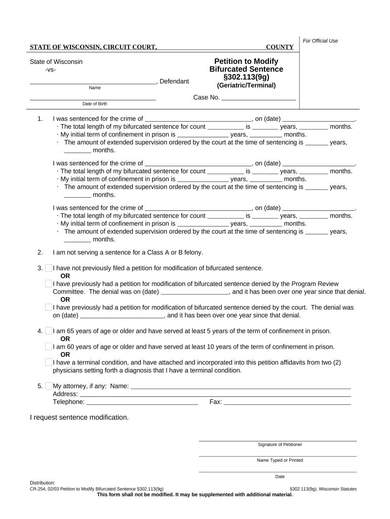 Bifurcated Sentence  Form