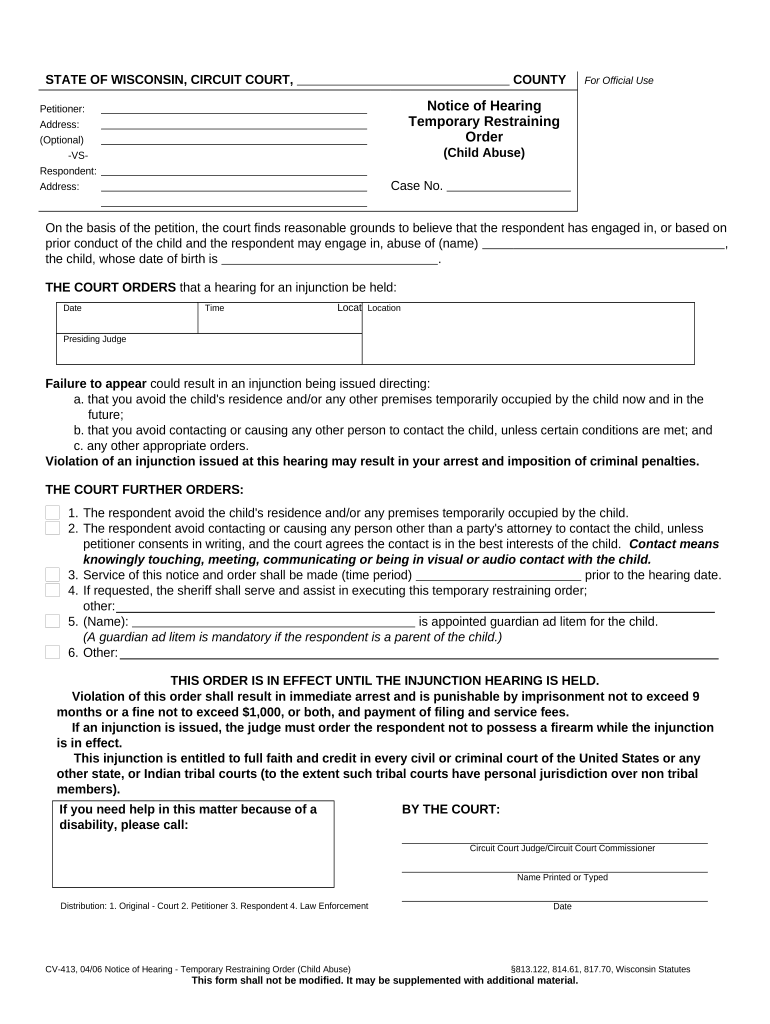 Wi Child Abuse  Form