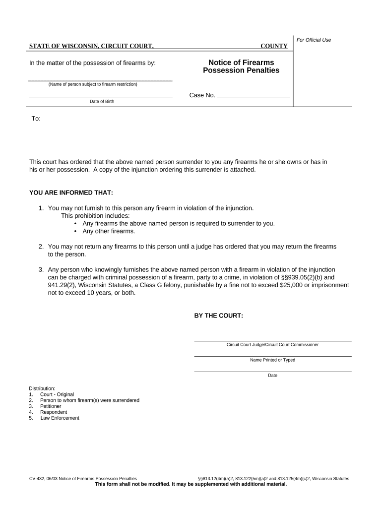 Possession Penalties  Form