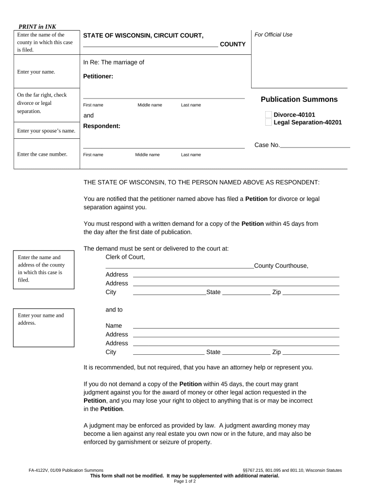 Publication Summons  Form