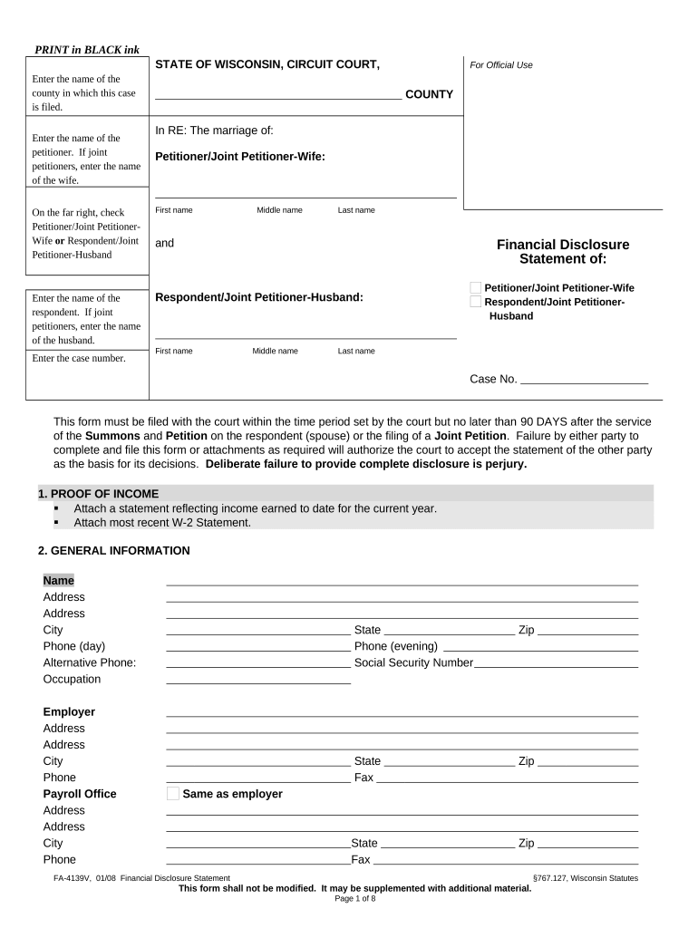 Disclosure Statement  Form