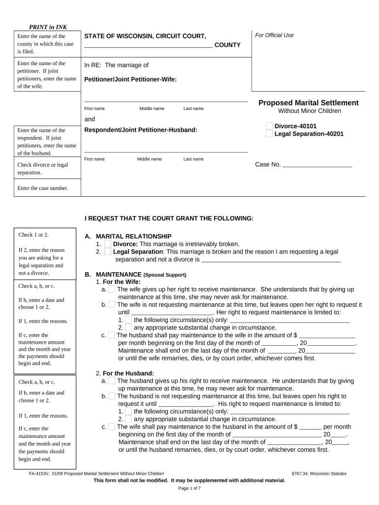 Marital Order  Form