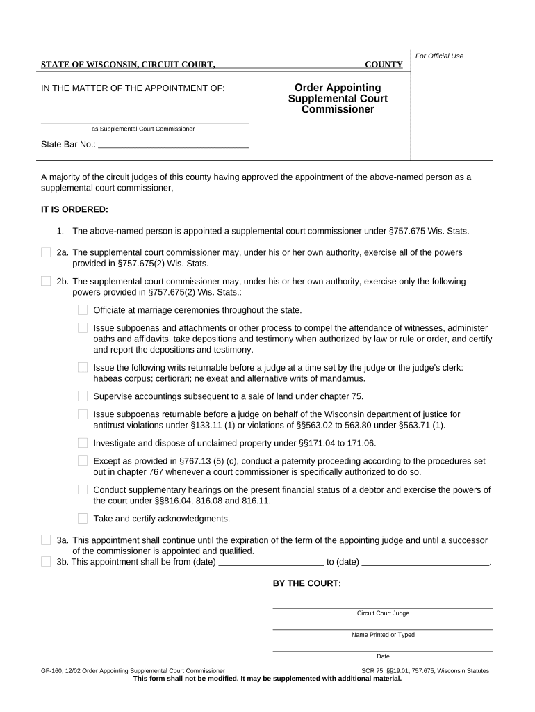 Supplemental Court  Form