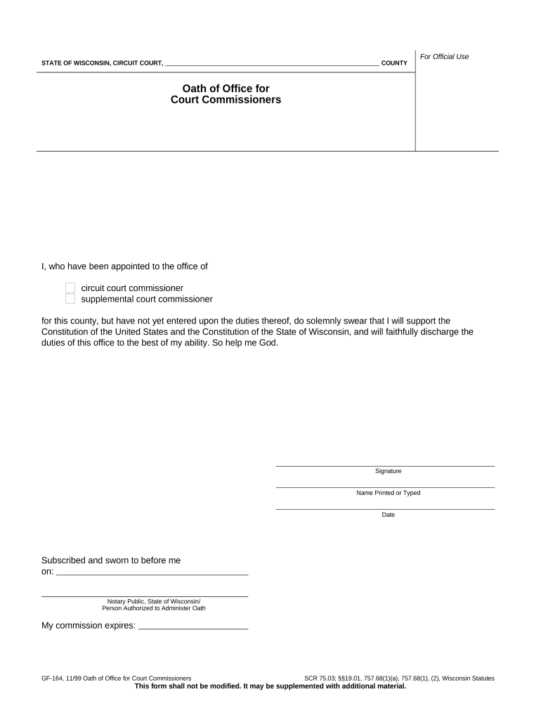 Oath Court Statement  Form