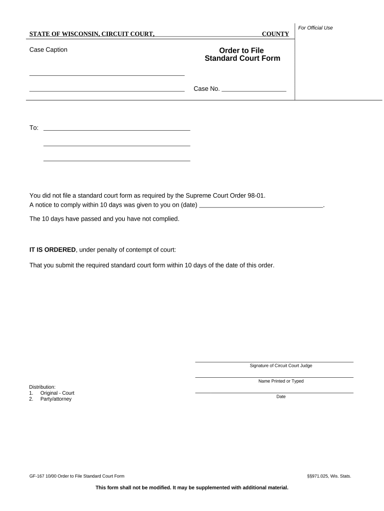Wisconsin File Form