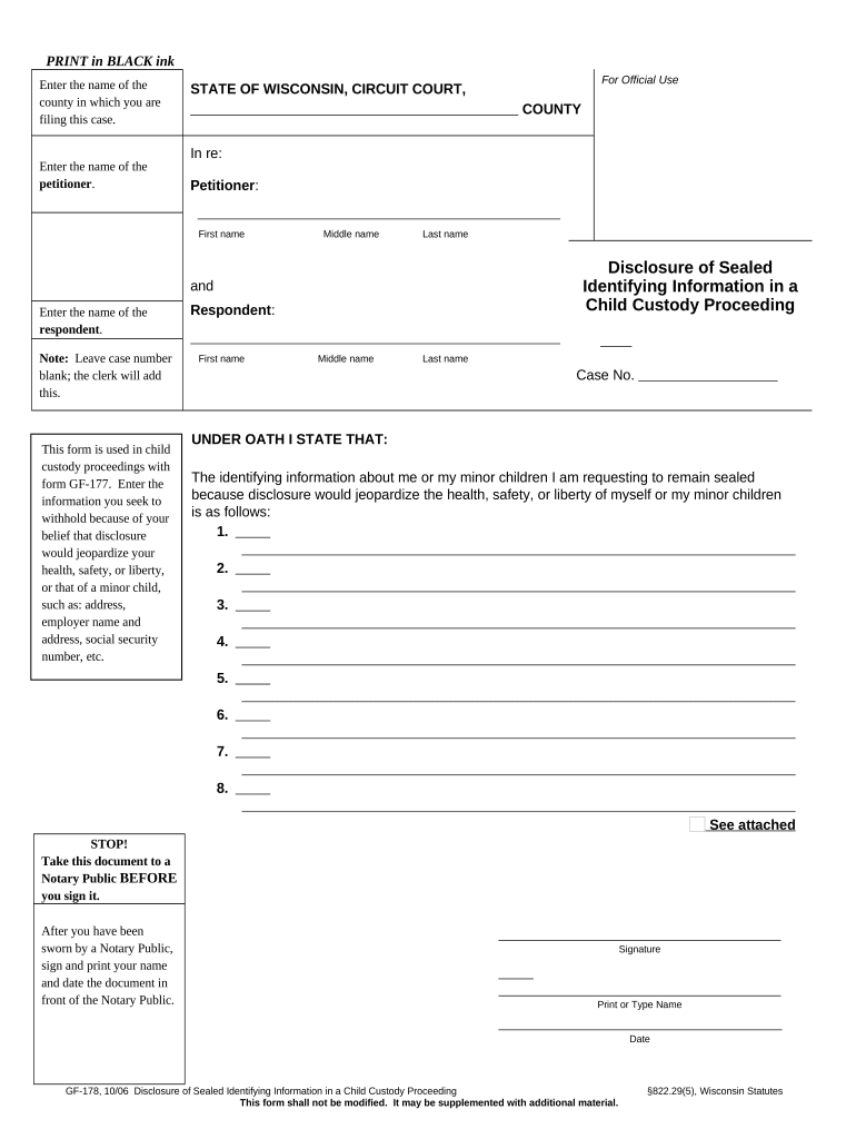 Wisconsin Disclosure  Form