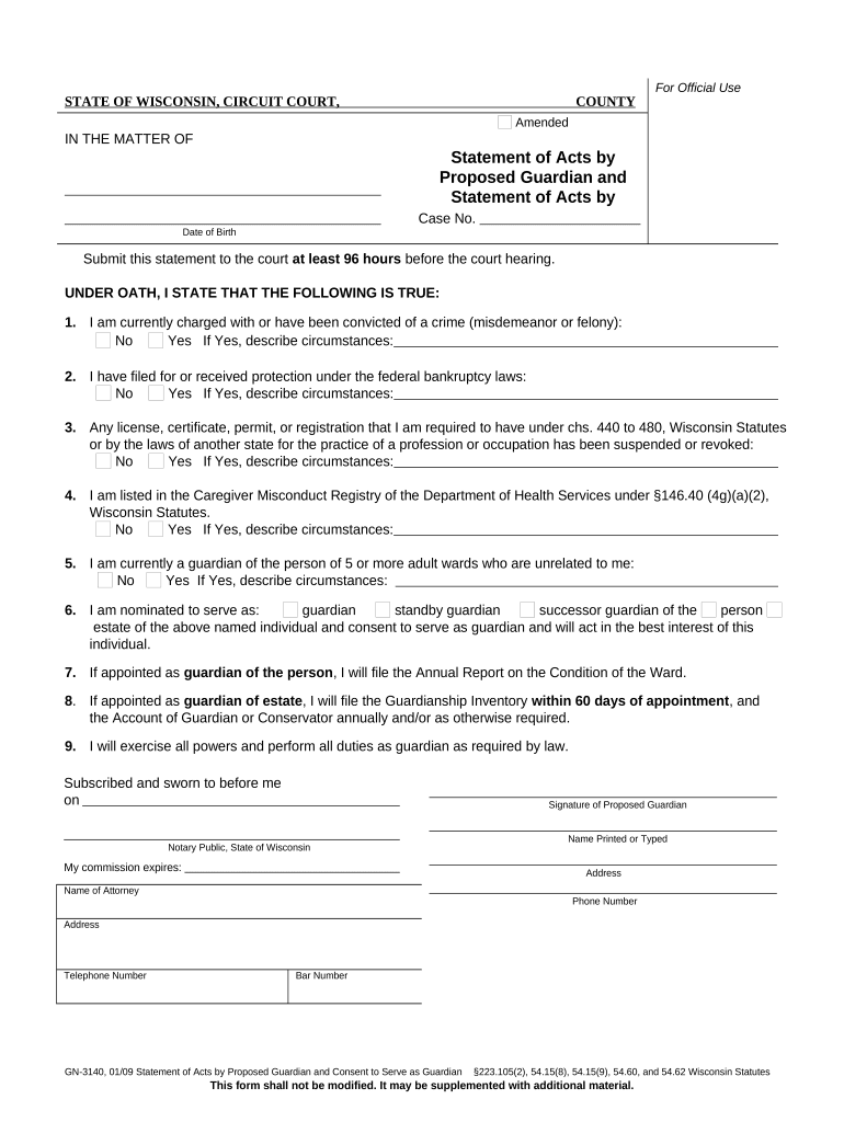 Proposed Guardian  Form