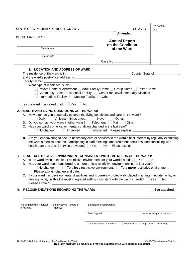 Wisconsin Annual Report  Form