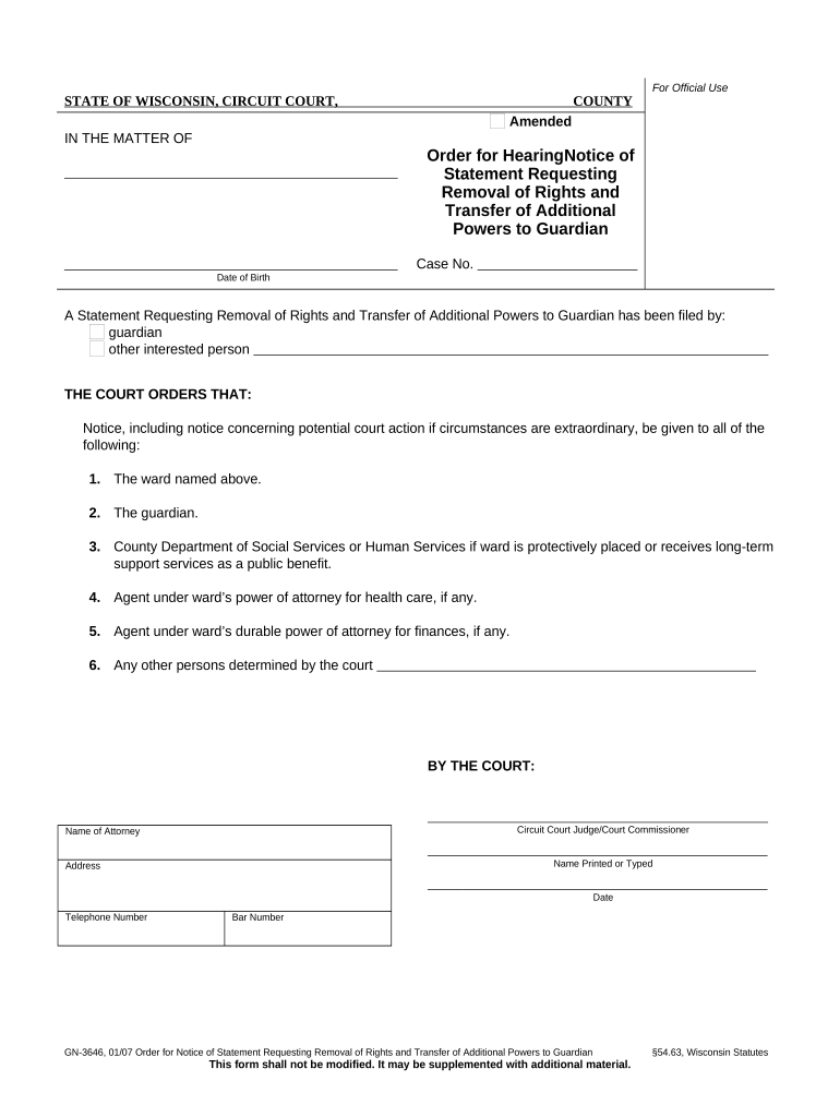 Notice Removal Form