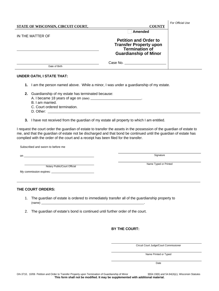 Wisconsin Transfer Property  Form