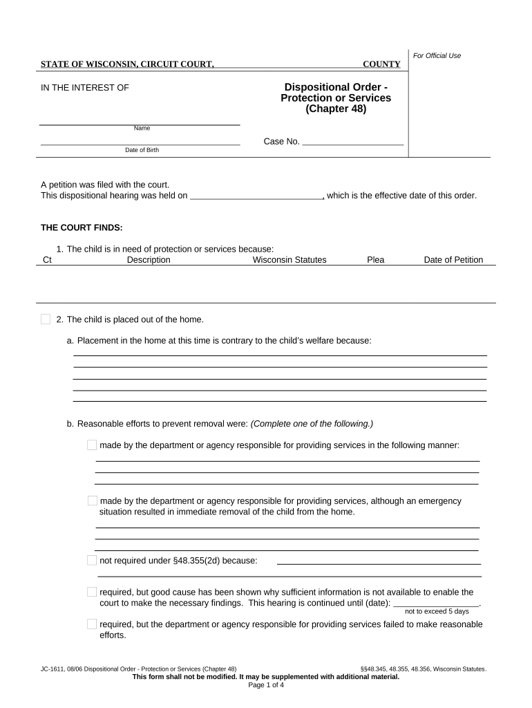 Dispositional Order  Form