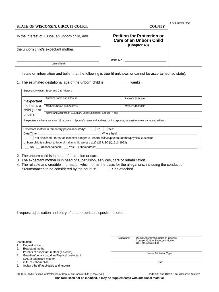 Petition Protection of  Form