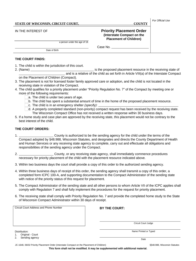Wisconsin Interstate Compact  Form