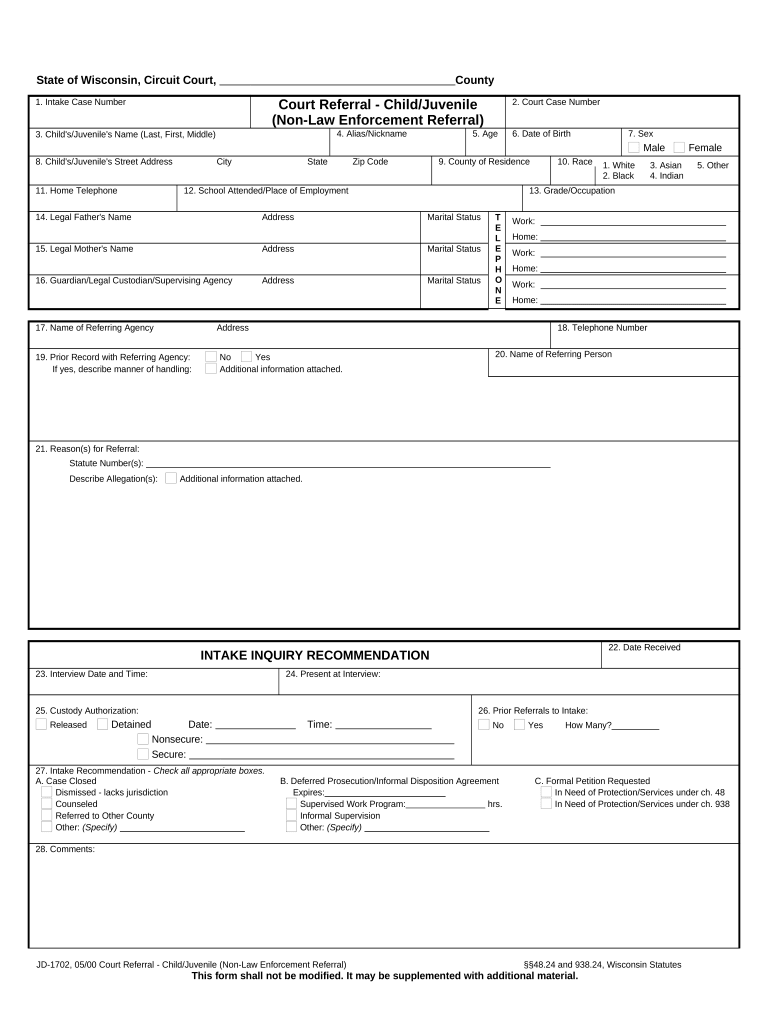 Wisconsin Child  Form