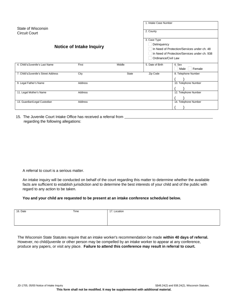 Intake Inquiry  Form