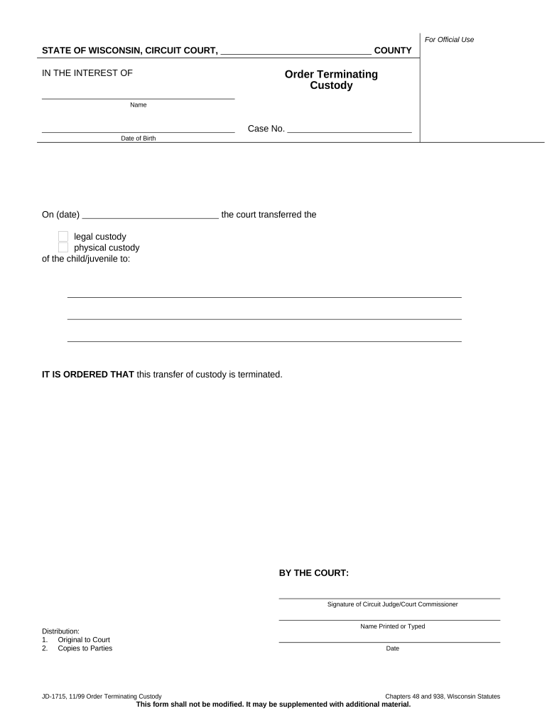 Wi Custody  Form