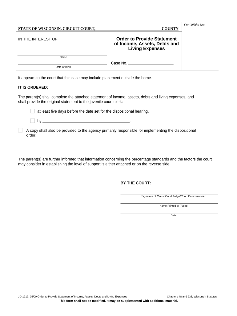 Provide Statement  Form