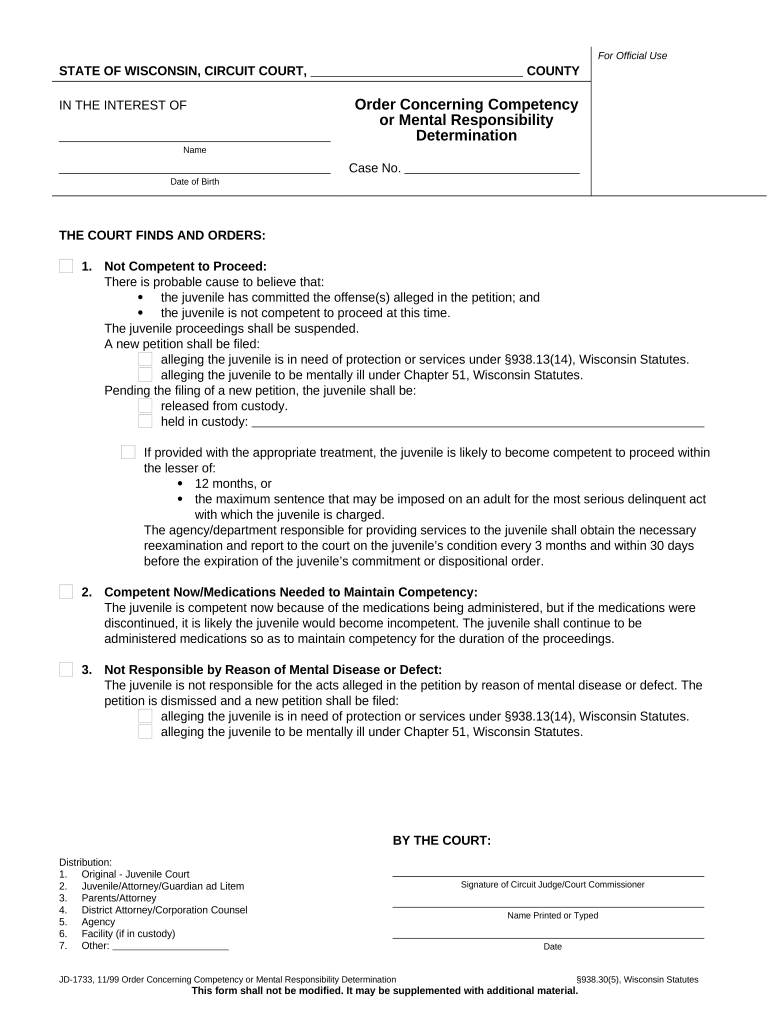 Competency Determination  Form