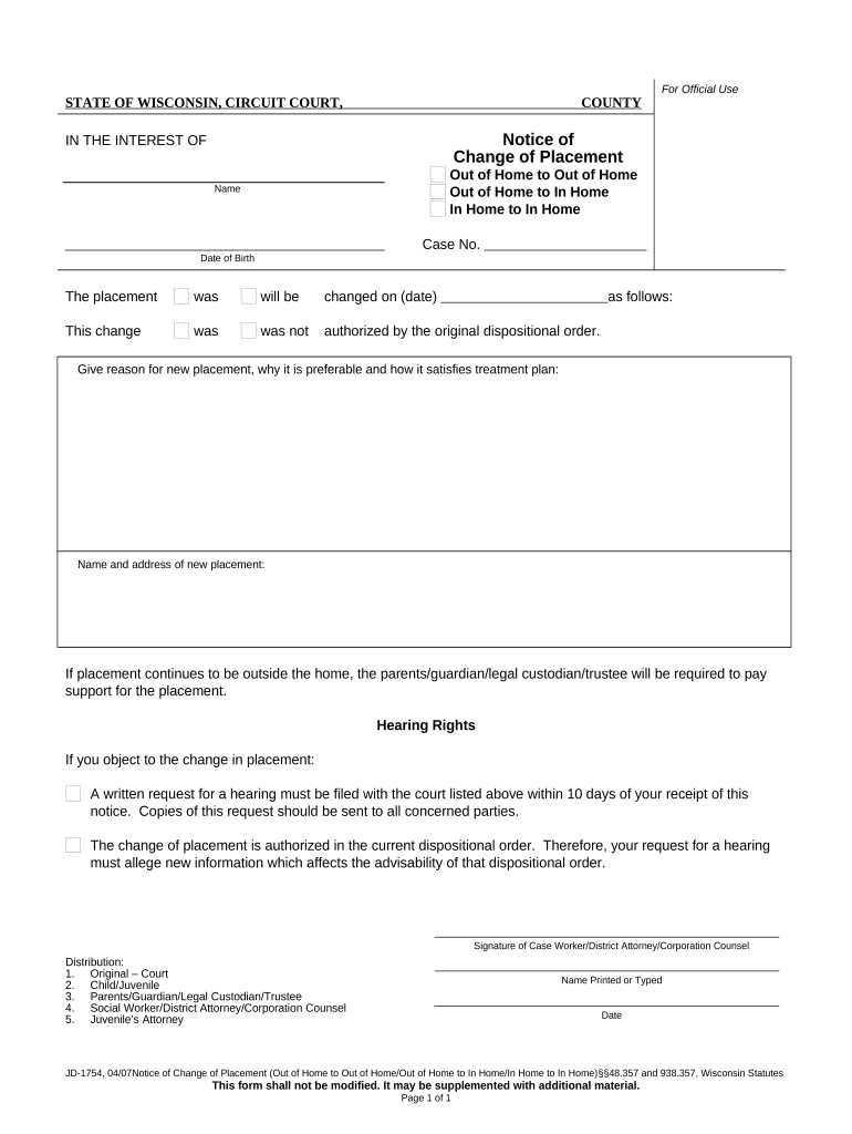 Placement Form