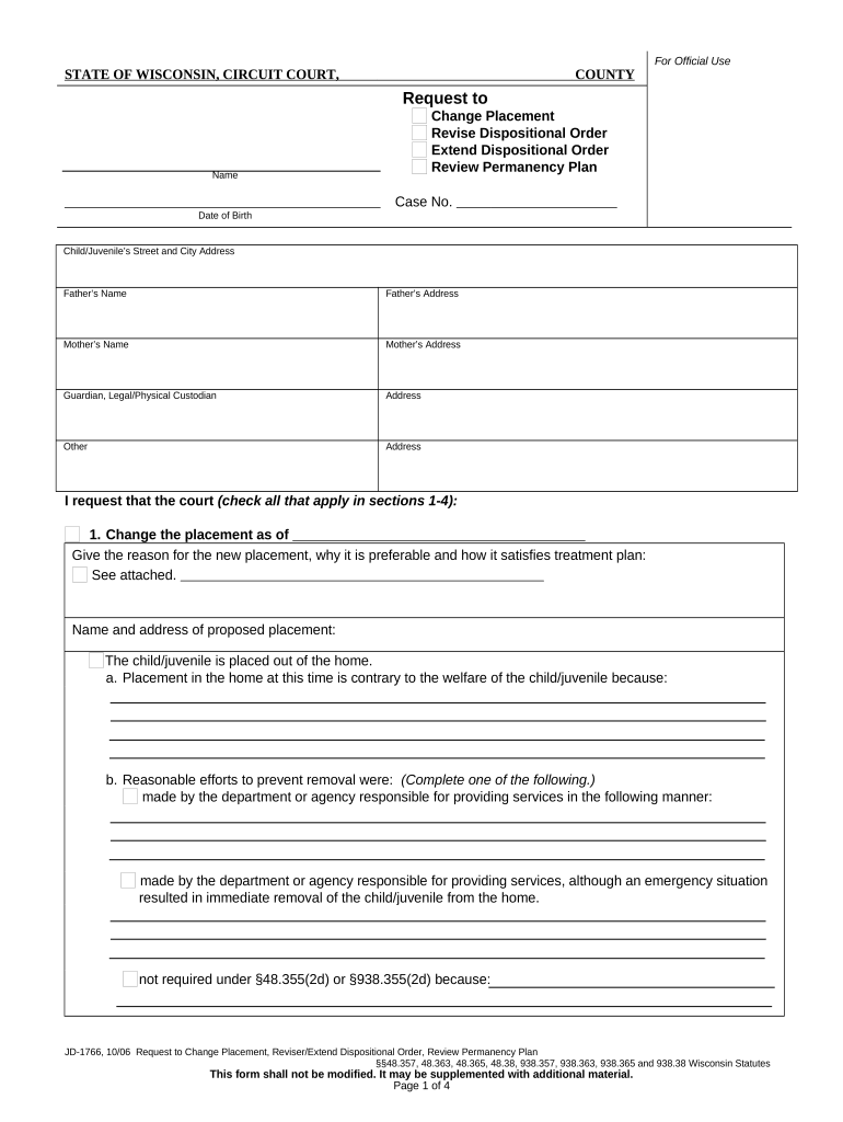 Placement Order Form