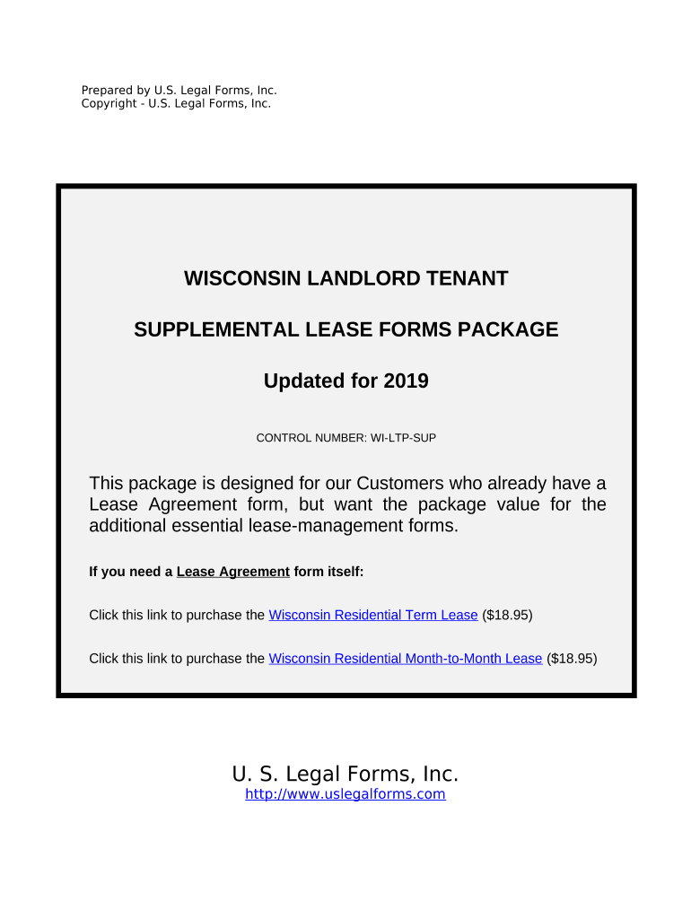 Supplemental Residential Lease Forms Package Wisconsin