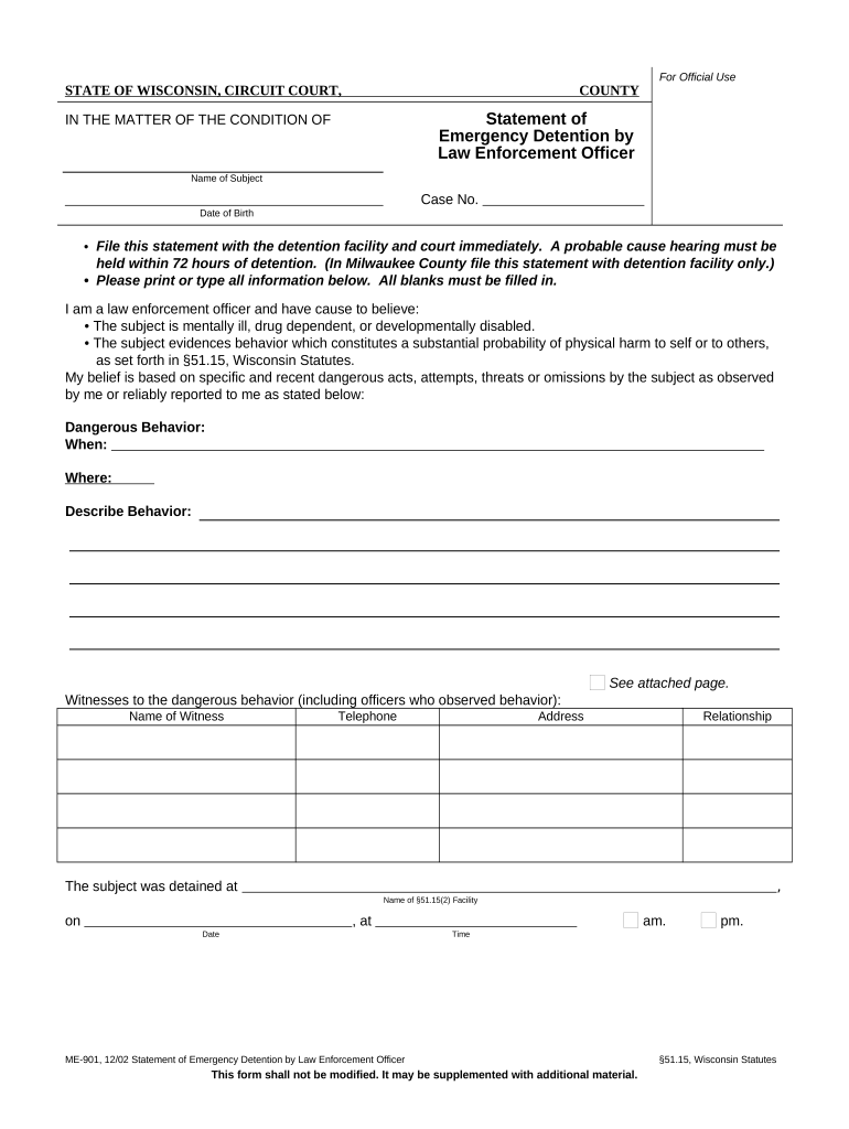 Law Enforcement Officer  Form