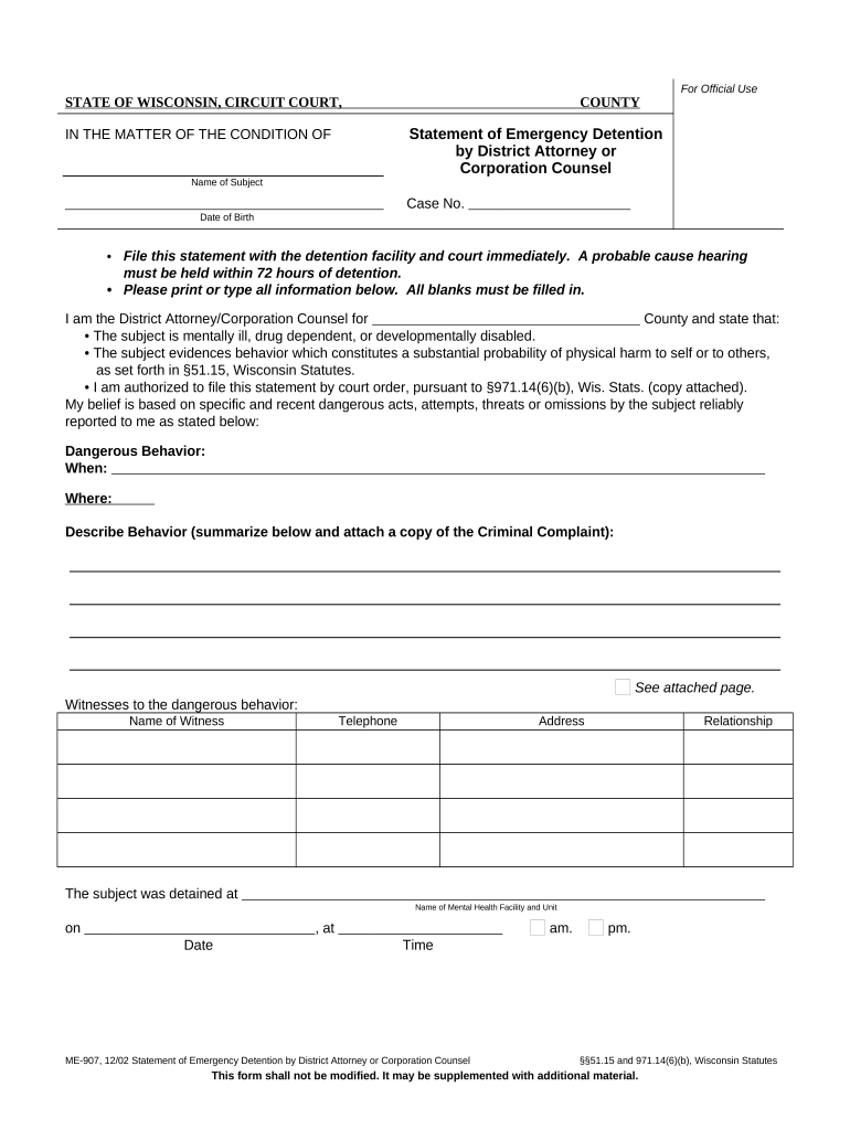Wi District Attorney  Form