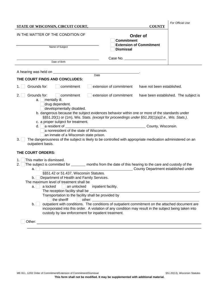 Order Commitment  Form