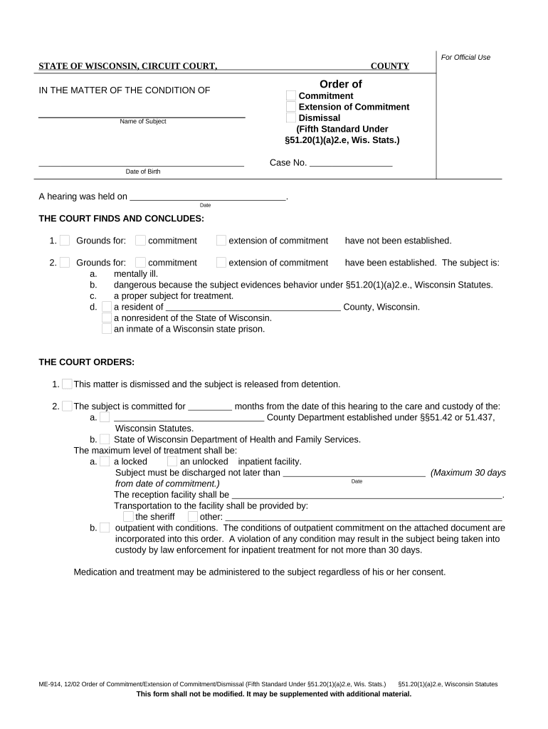 Order Standard Form