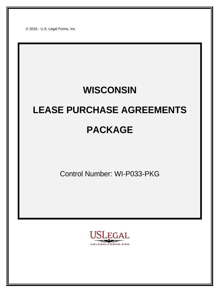 Lease Purchase Agreements Package Wisconsin  Form