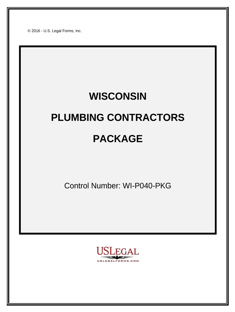 Plumbing Contractor Package Wisconsin  Form