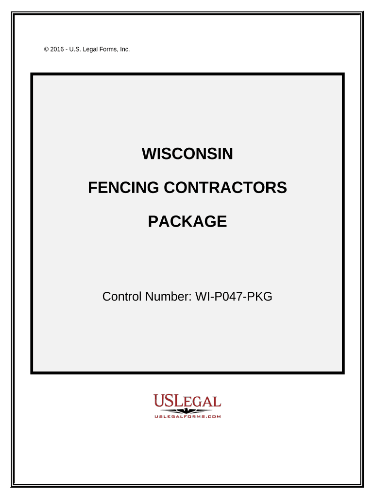 Fencing Contractor Package Wisconsin  Form