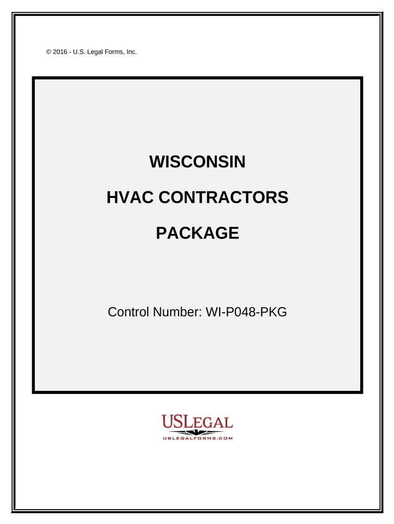 HVAC Contractor Package Wisconsin  Form