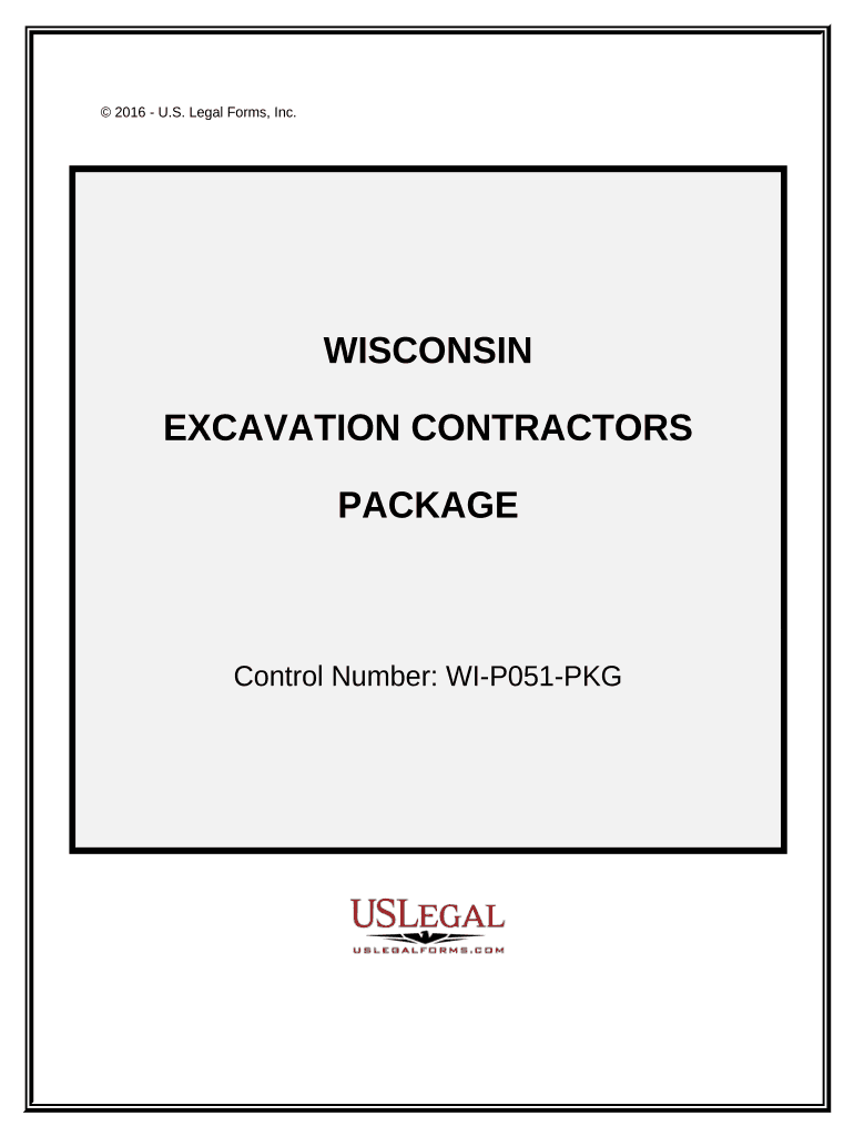 Excavation Contractor Package Wisconsin  Form