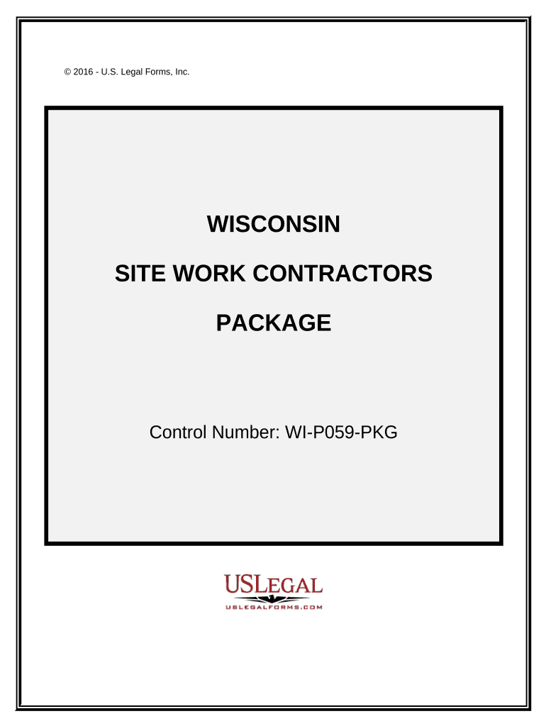 Site Work Contractor Package Wisconsin  Form