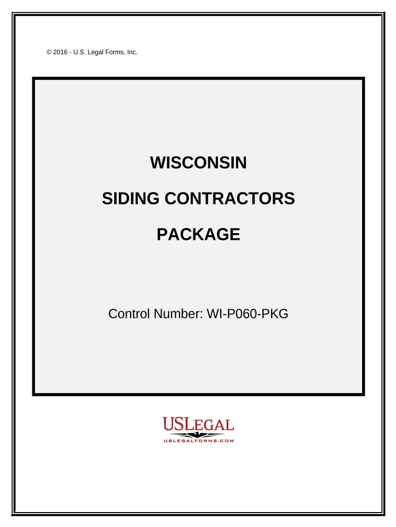 Siding Contractor Package Wisconsin  Form