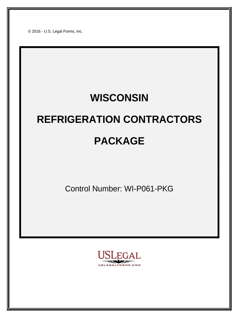 Refrigeration Contractor Package Wisconsin  Form