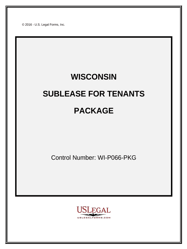 Landlord Tenant Sublease Package Wisconsin  Form