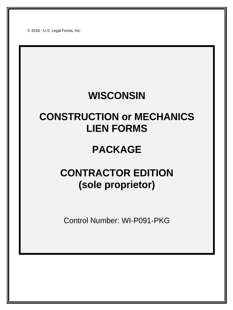 Wisconsin Mechanics Lien  Form