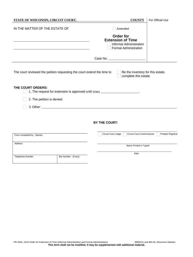 Order Extension Form