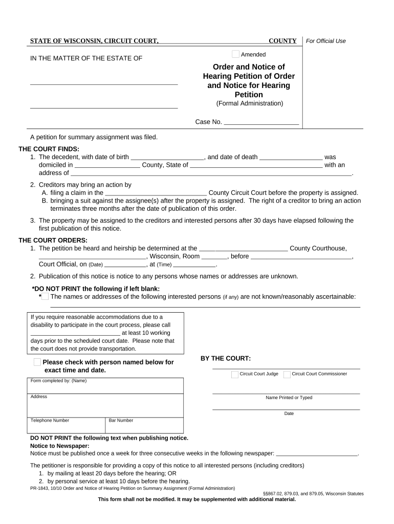 Assignment Hearing  Form