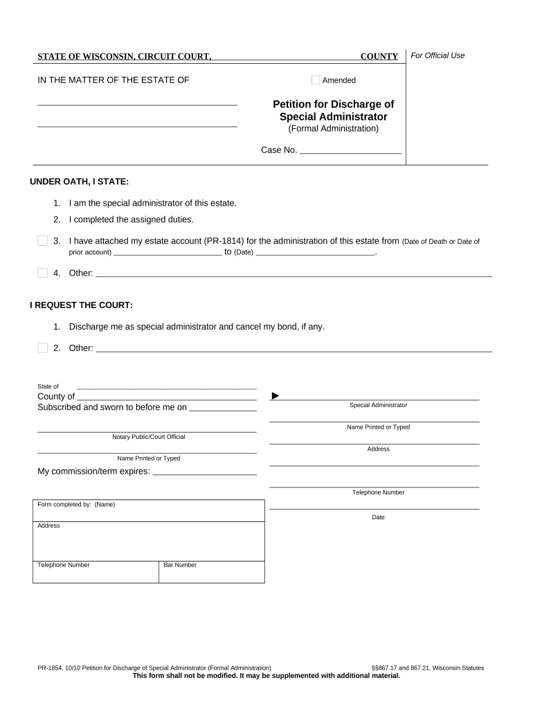 Special Administration Petition  Form