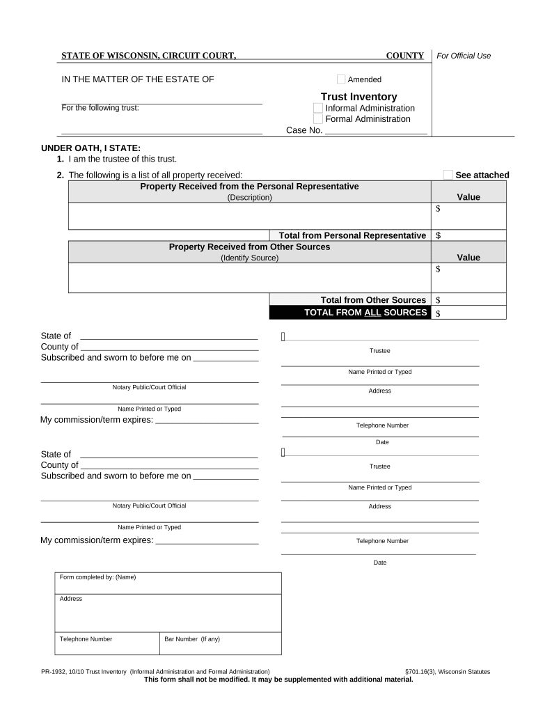 Wisconsin Trust  Form