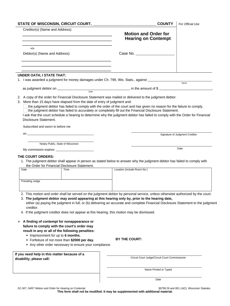 Petition Contempt Draft  Form