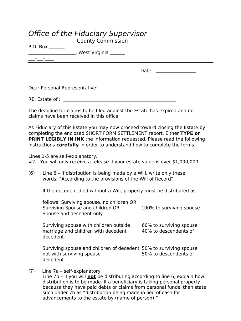 Short Form Settlement