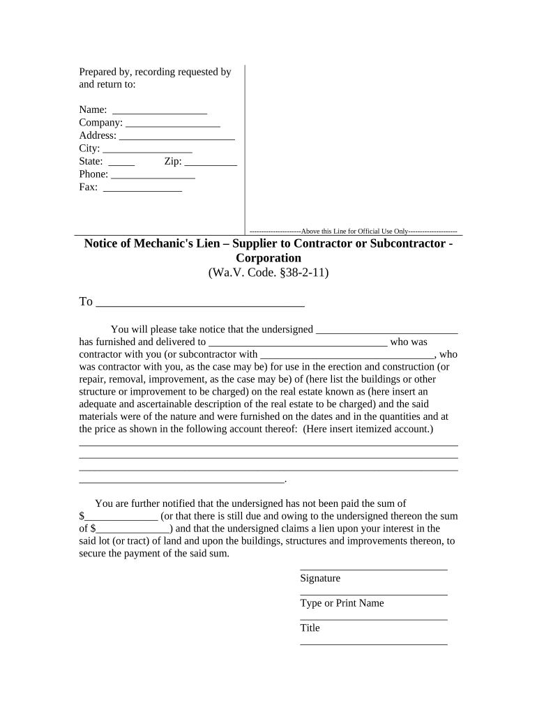 West Virginia Limited  Form