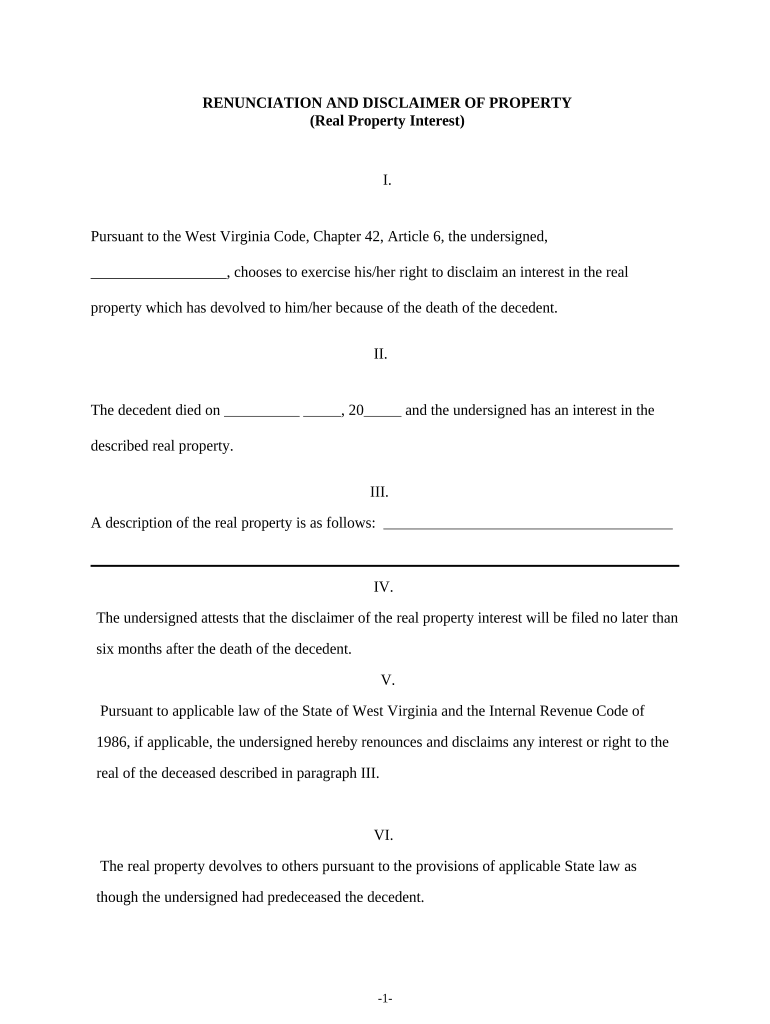 Disclaimer Property Interest Form