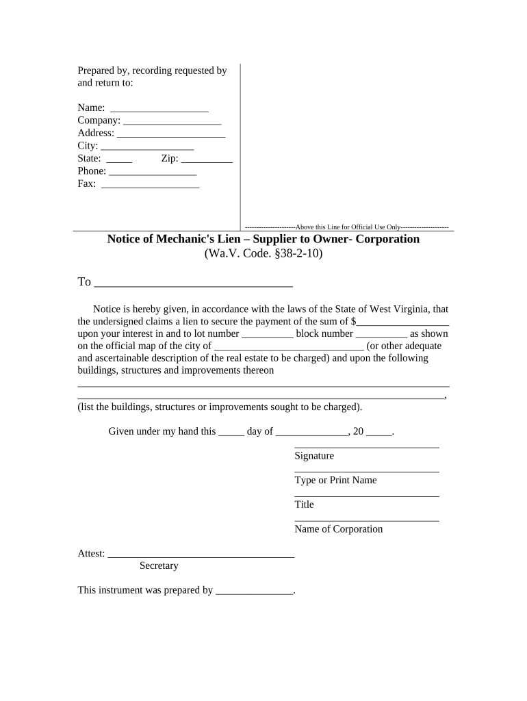 West Virginia Corporation  Form