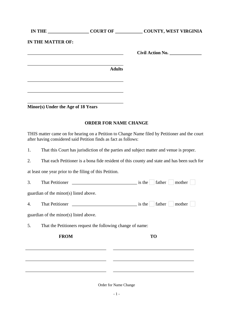 West Virginia Affidavit Form